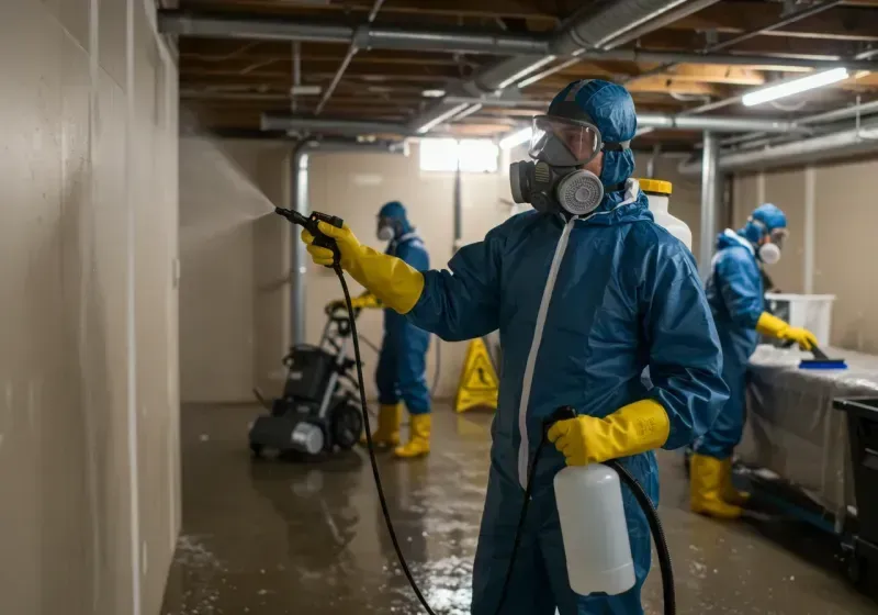 Basement Sanitization and Antimicrobial Treatment process in Southport, IN