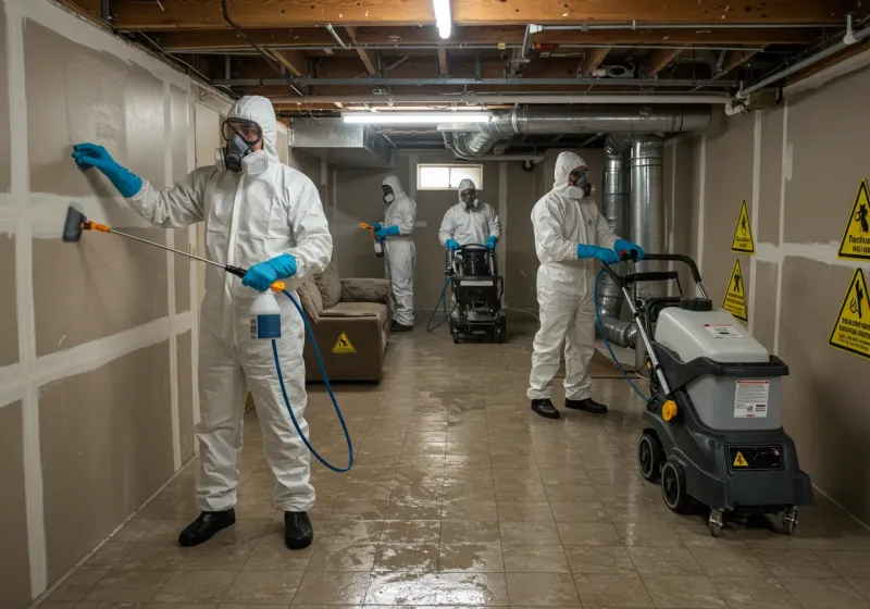 Basement Moisture Removal and Structural Drying process in Southport, IN